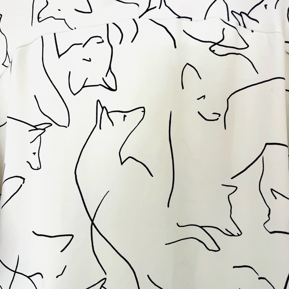 aritzia nation Cream Shirt with Abstract Animal Print blouse - Picture 5 of 8